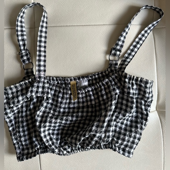 H&M divided limited edition Chic Black and White Checkered top and skort 2pc set - Picture 7 of 8